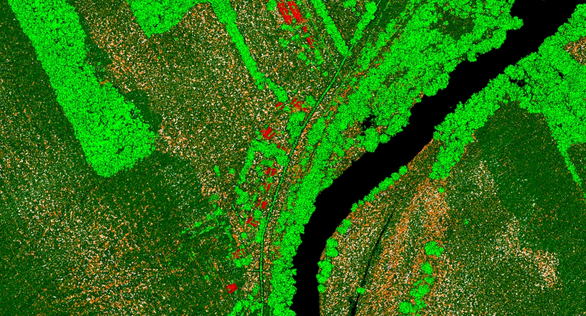 Classified LiDAR point cloud overview